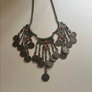 3 for $12 Boho Statement Necklace with Coral Accents